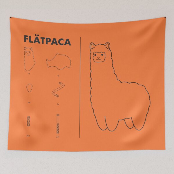 Item preview, Flatpaca flat pack Alpaca - Orange designed and sold by animinimal.