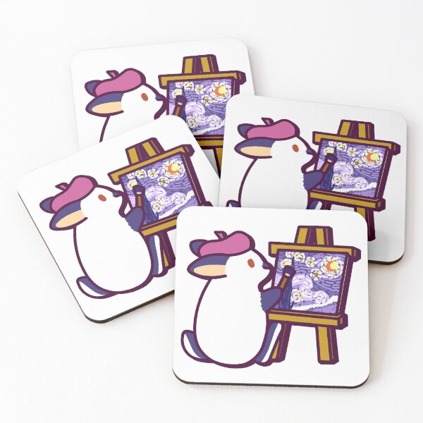 Item preview, Mona the Bunny Painting On A Canvas – Cute Kawaii-Inspired Design designed and sold by dittoon.