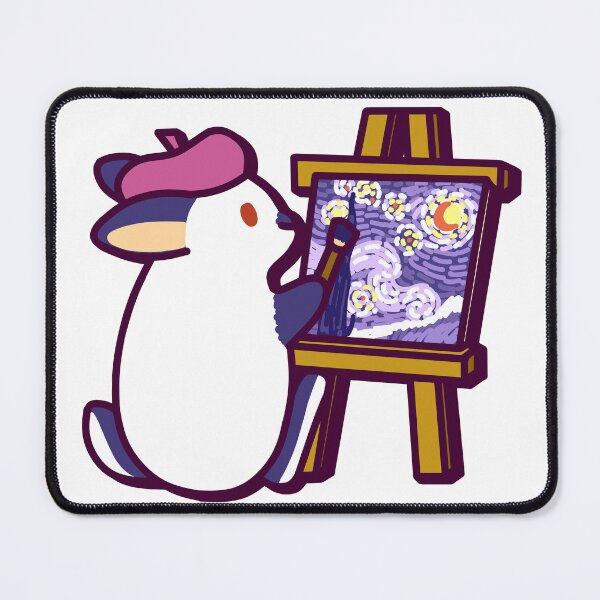 Item preview, Mona the Bunny Painting On A Canvas – Cute Kawaii-Inspired Design designed and sold by dittoon.