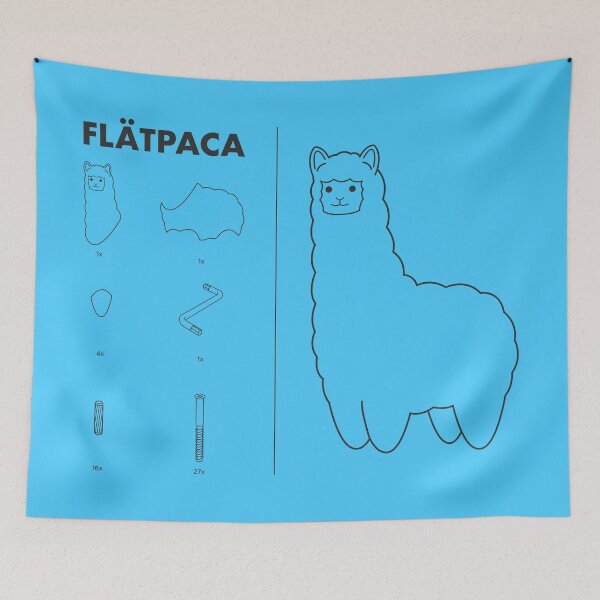 Item preview, Flatpaca flat pack Alpaca - Blue designed and sold by animinimal.