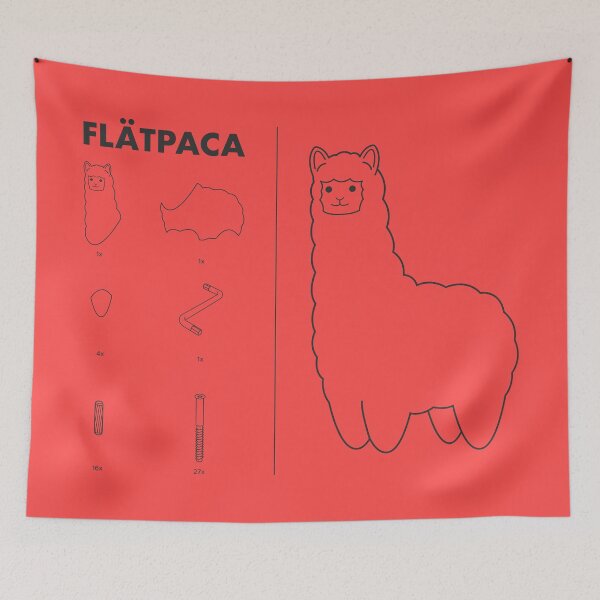 Item preview, Flatpaca flat pack Alpaca - Red designed and sold by animinimal.