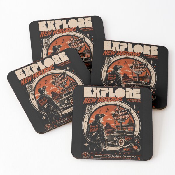 Item preview, Explore New Horizons Rockabilly Road Trip Vintage Hot Rod Design designed and sold by ObsidianUruk.