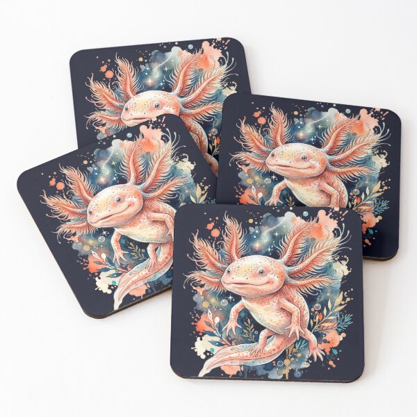 Item preview, Cute Watercolor Axolotl Galaxy Art | Pink Axolotl Lover Gift designed and sold by Biedroneczka.