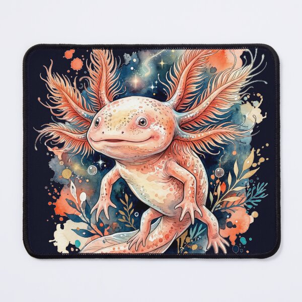 Item preview, Cute Watercolor Axolotl Galaxy Art | Pink Axolotl Lover Gift designed and sold by Biedroneczka.