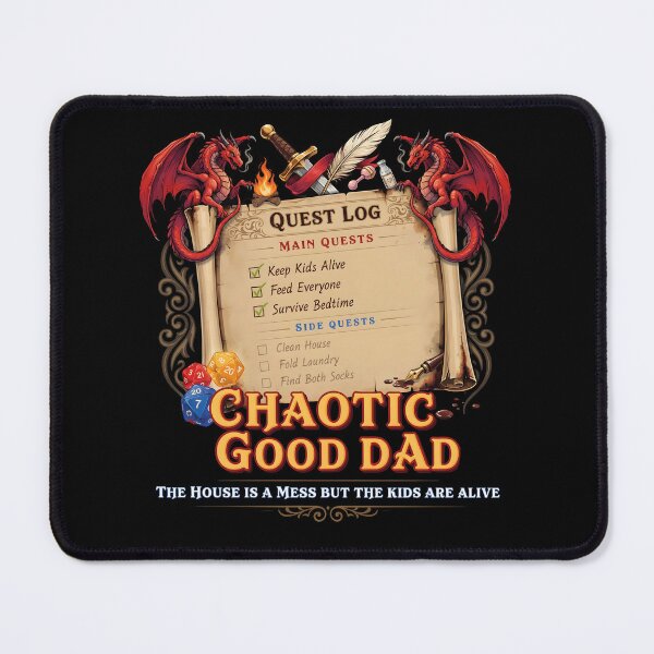 Item preview, Chaotic Good Dad The House is A Mess But The Kids are Alive Funny RPG Parenting designed and sold by Redgiant87x.