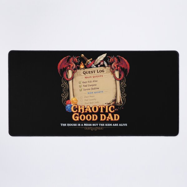 Item preview, Chaotic Good Dad The House is A Mess But The Kids are Alive Funny RPG Parenting designed and sold by Redgiant87x.