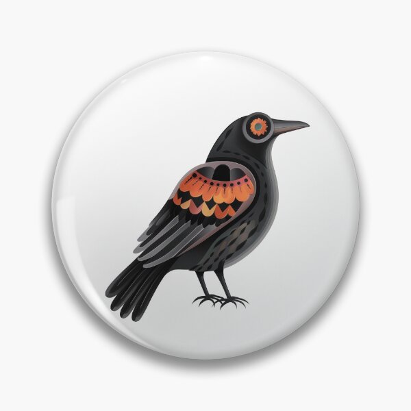 Item preview, Scandinavian Folk Art, Crow With Flower designed and sold by xiao xuans.