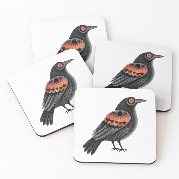Item preview, Scandinavian Folk Art, Crow With Flower designed and sold by xiao xuans.