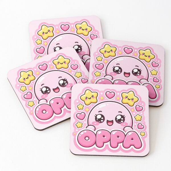 Artikelvorschau, Oppa K-Drama Kawaii Pink Star Maskottchen entworfen und verkauft von NerdiPop.