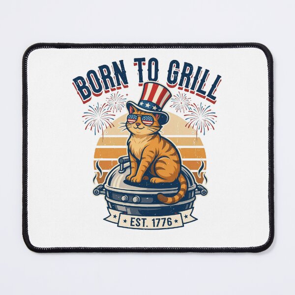 Item preview, BBQ King Patriotic Cat designed and sold by WikaKowalczyk.