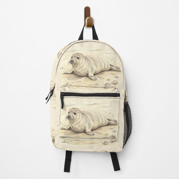 Item preview, Naturalist illustration: The little seal on the beach designed and sold by Green-Natura.