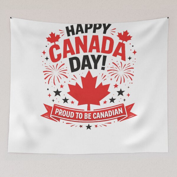 Item preview, Happy Canada Day Patriotic Maple Leaf Celebration T-Shirt Design designed and sold by CreativeNest Prints.