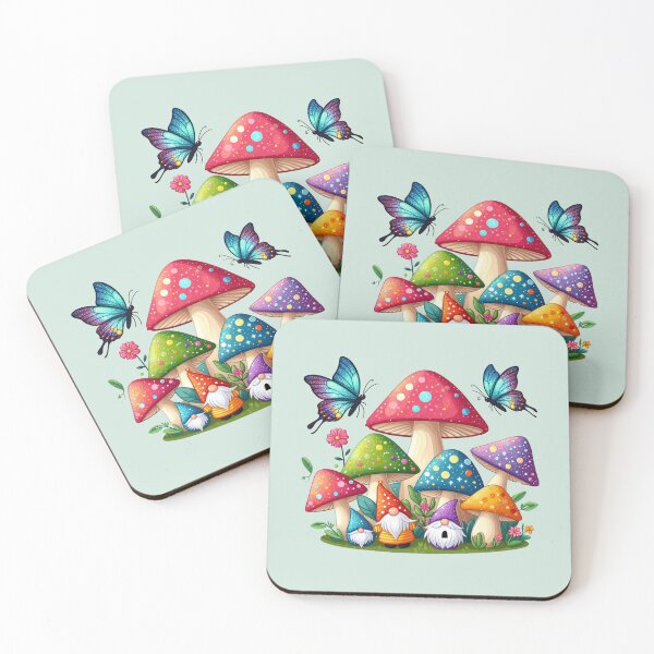 Item preview, Whimsical Gnomes Mushrooms and Butterflies designed and sold by NerdiPop.
