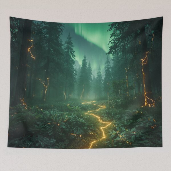 Item preview, Circuit Forest Neural Alien Fantasy Landscape designed and sold by Luminous Wilds.