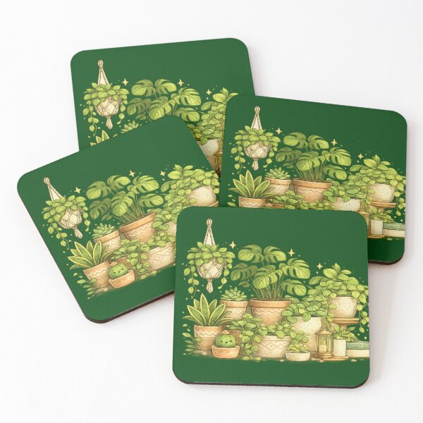 Item preview, Cozy Botanical Jungle | Magical Houseplant Garden Illustration | Green Plant Aesthetic Decor designed and sold by Wild Horizon Studio.