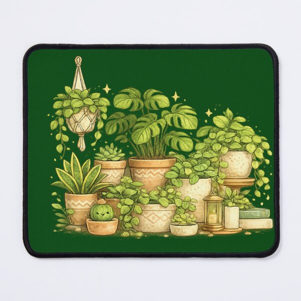 Item preview, Cozy Botanical Jungle | Magical Houseplant Garden Illustration | Green Plant Aesthetic Decor designed and sold by Wild Horizon Studio.