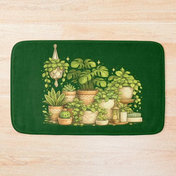 Item preview, Cozy Botanical Jungle | Magical Houseplant Garden Illustration | Green Plant Aesthetic Decor designed and sold by Wild Horizon Studio.