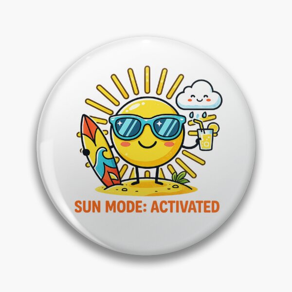 Item preview, Sun Mode Activated Cute Summer Sun Cartoon Surf Beach Fun Graphic designed and sold by MartBook.