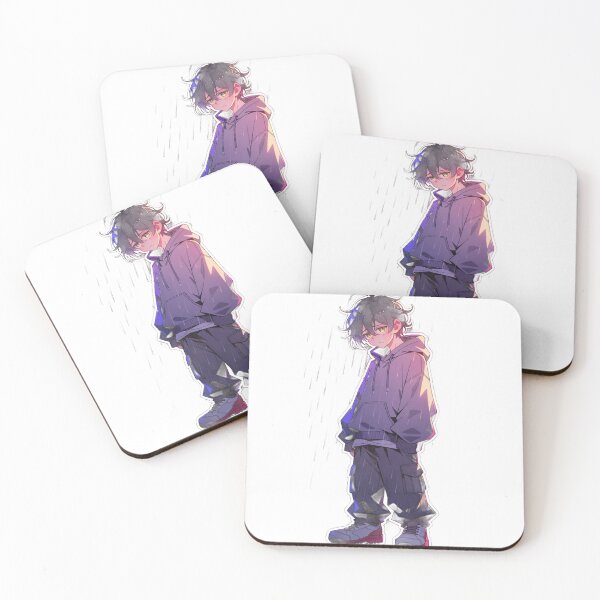 Item preview, Sad Anime Boy Aesthetic Sticker designed and sold by inkfusionhub99.