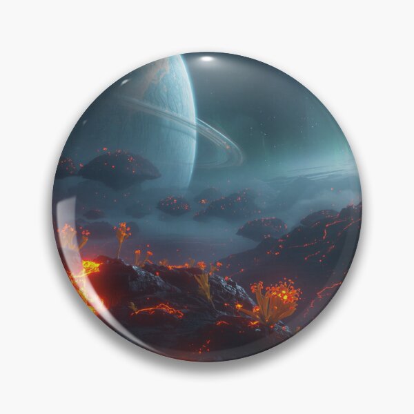 Item preview, Floating Lava Bloom Alien Fantasy Sky Landscape designed and sold by Luminous Wilds.