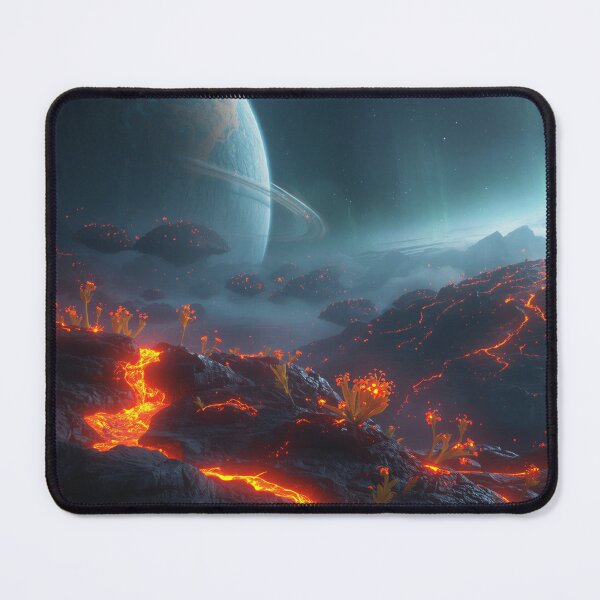 Item preview, Floating Lava Bloom Alien Fantasy Sky Landscape designed and sold by Luminous Wilds.