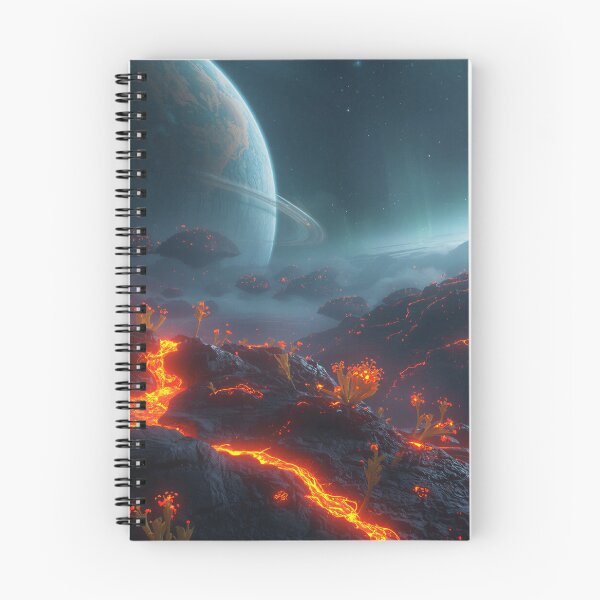 Item preview, Floating Lava Bloom Alien Fantasy Sky Landscape designed and sold by Luminous Wilds.