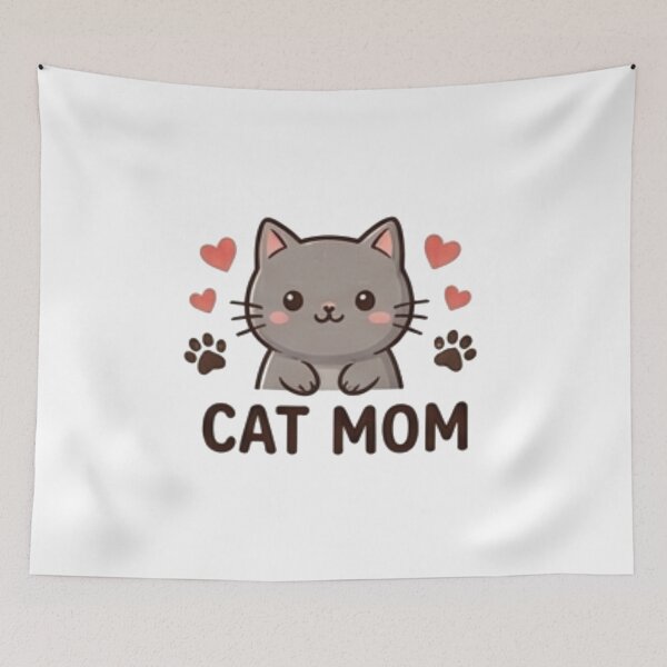 Item preview, Cute Cat Mom Grey Kitten Hearts designed and sold by Rehnair.