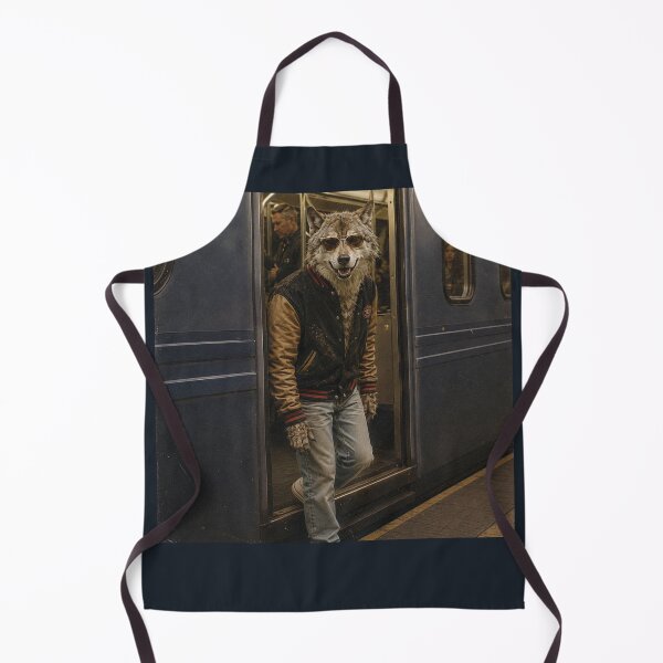 Artikelvorschau, Metro Alpha Wolf – Vintage-Foto eines Wolfs in der U-Bahn der 90er | Retro-Collegejacke im Animal-Streetwear-Stil entworfen und verkauft von HOUSE OF TIST.