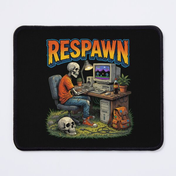 Item preview, Respawn Skeleton Gamer Retro Gaming Art designed and sold by TshirtsOnline-.