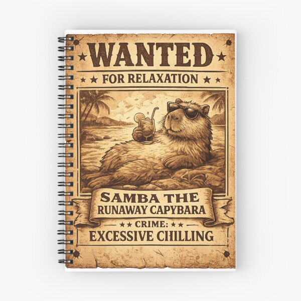 Item preview, Samba the Runaway Capybara Wanted Poster | Excessive Chilling Funny Animal Design designed and sold by BuyByButterfly.