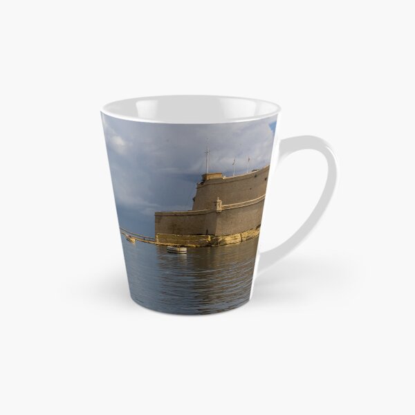 Item preview, Historic Mediterranean Harbor With Stone Fort, Calm Water and Dramatic Cloud Sky designed and sold by Nmallia.