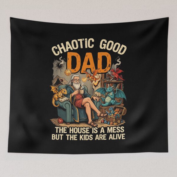 Item preview, Chaotic Good Dad The House is A Mess But The Kids are Alive Fantasy Dad Humor designed and sold by Redgiant87x.