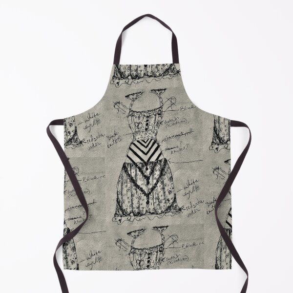 Item preview, Fancy apron sketch in black and sepia tones designed and sold by zoki55.
