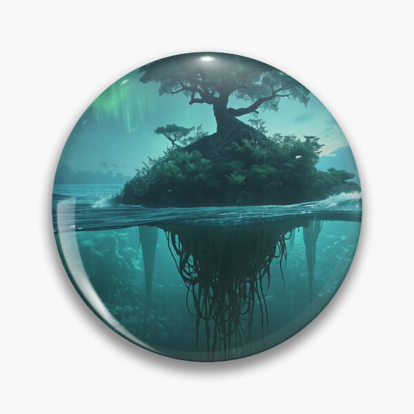 Item preview, Skyroot Ocean Aurora Alien Fantasy Landscape designed and sold by Luminous Wilds.