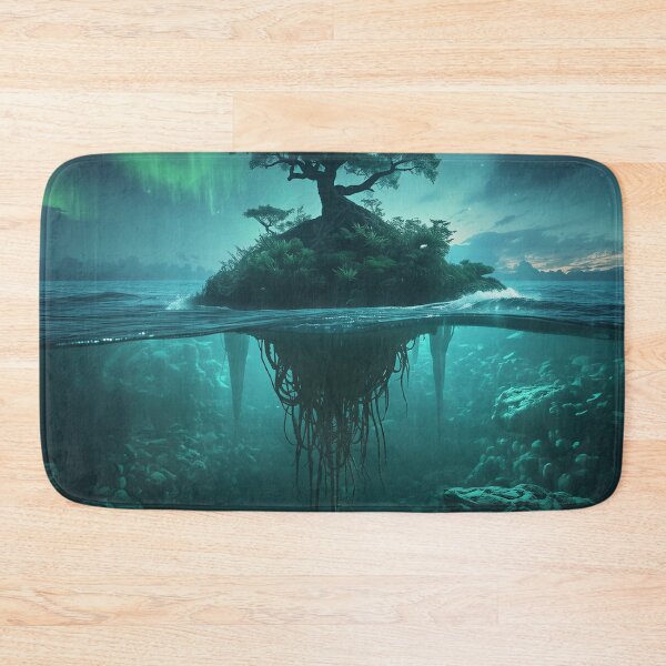 Item preview, Skyroot Ocean Aurora Alien Fantasy Landscape designed and sold by Luminous Wilds.