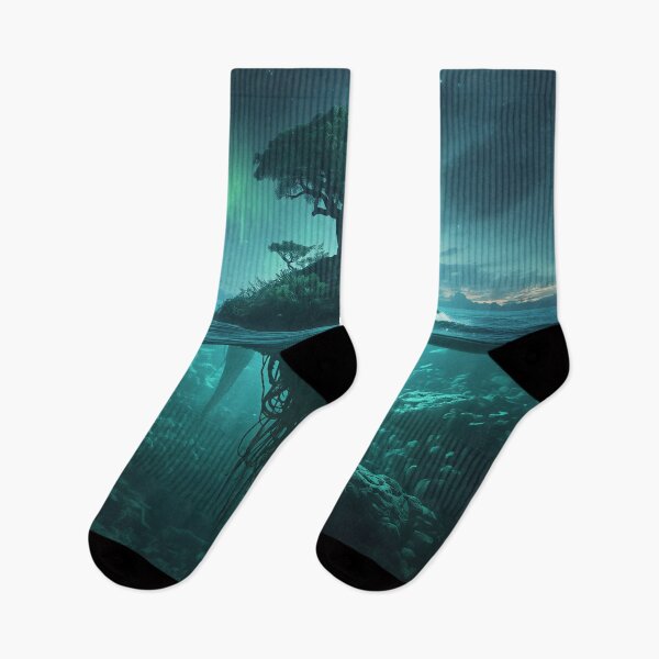 Item preview, Skyroot Ocean Aurora Alien Fantasy Landscape designed and sold by Luminous Wilds.