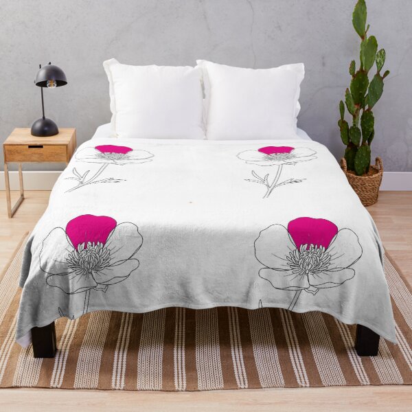 Item preview, Black outline drawing of a buttercup flower with a stem and leaves designed and sold by wallartofmio.