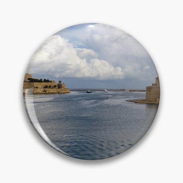 Item preview, Historic Mediterranean Harbor With Stone Fort, Calm Water and Dramatic Cloud Sky designed and sold by Nmallia.