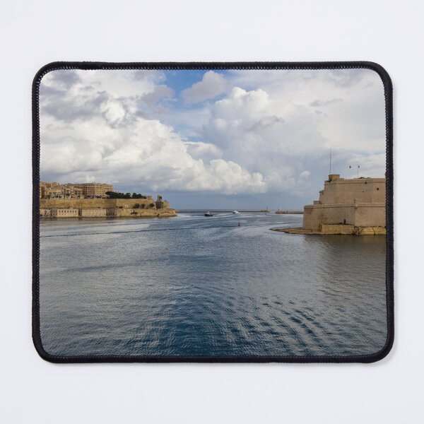 Item preview, Historic Mediterranean Harbor With Stone Fort, Calm Water and Dramatic Cloud Sky designed and sold by Nmallia.