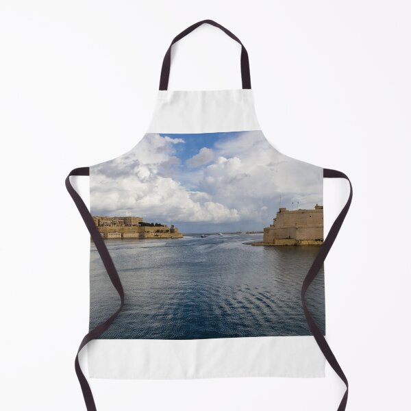 Item preview, Historic Mediterranean Harbor With Stone Fort, Calm Water and Dramatic Cloud Sky designed and sold by Nmallia.