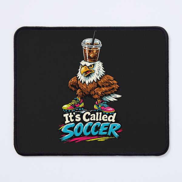 Item preview, It's Called Soccer Funny Bald Eagle with Iced Coffee | Retro Soccer Humor Sticker designed and sold by InvictusVault.