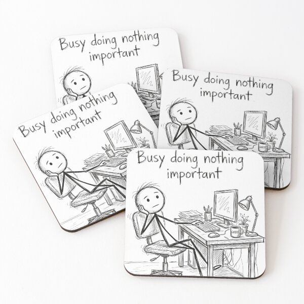 Item preview, Procrastination Stick Figure At Desk Illustration designed and sold by OhWell Dept..
