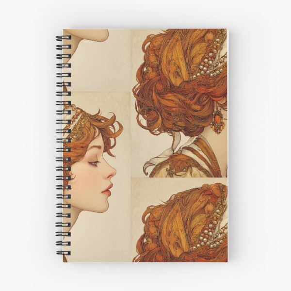 Item preview, Art Nouveau Romantic Woman Portrait Vintage Gold Aesthetic designed and sold by MiratiZema.