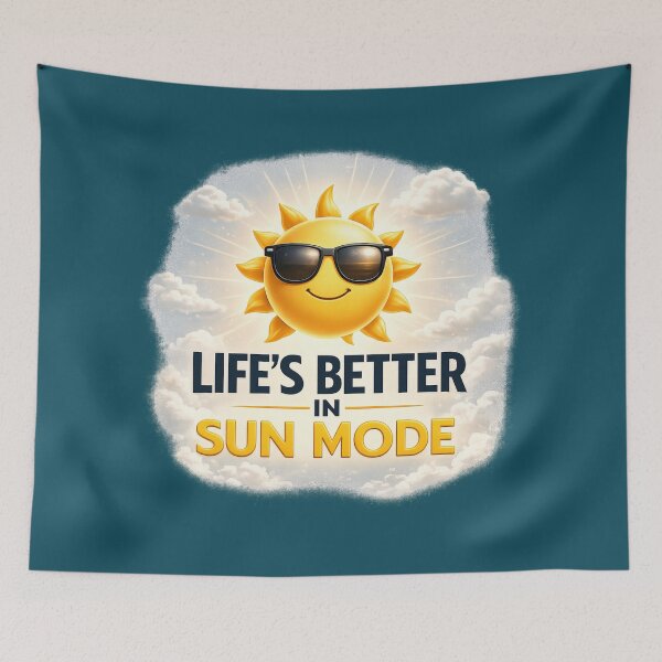 Item preview, Life’s Better in Sun Mode Smiling Sun Sunglasses Motivational Summer Graphic designed and sold by MartBook.