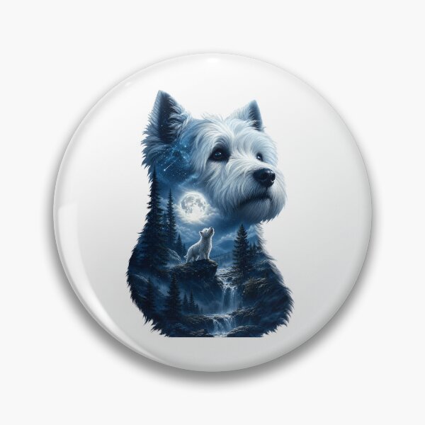 Item preview, West Highland White Terrier Howling At The Moon Fantasy Night Sky Dog Lover designed and sold by ZBIFBOUETLA.