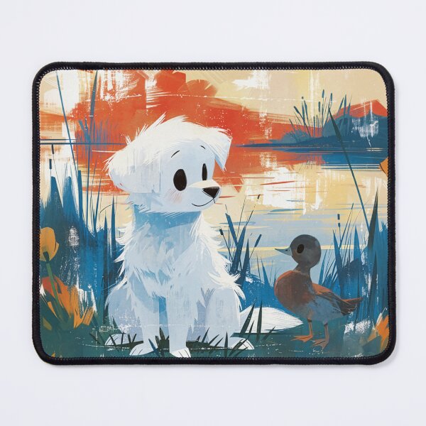Item preview, Little Dog and Duck by the Pond designed and sold by Dusk Atelier.
