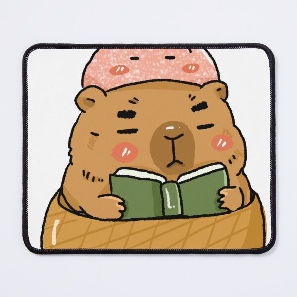 Item preview, Book Lover Capybara Dumpling Hat Sticker | Awkward Animal Reading Club | Cute Kawaii Bookworm designed and sold by chupichapa.