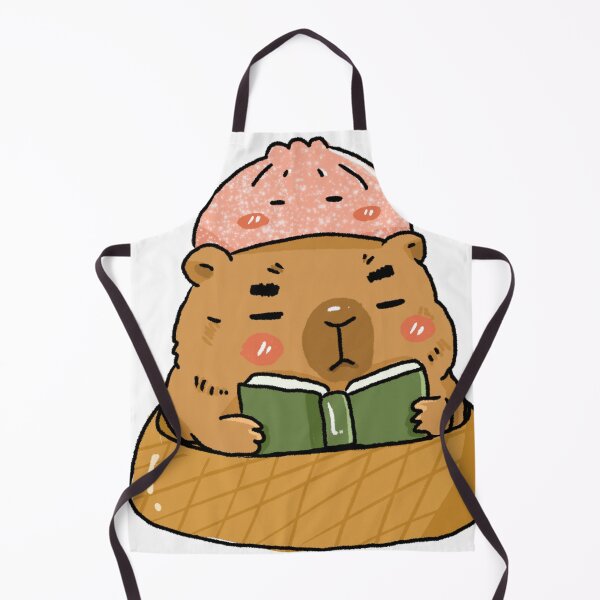 Item preview, Book Lover Capybara Dumpling Hat Sticker | Awkward Animal Reading Club | Cute Kawaii Bookworm designed and sold by chupichapa.