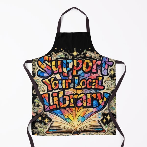 Item preview, Support Your Local Library Rainbow Sketch Lettering Artistic Glasswork With illuminations Stained Glass Art designed and sold by sadedream.