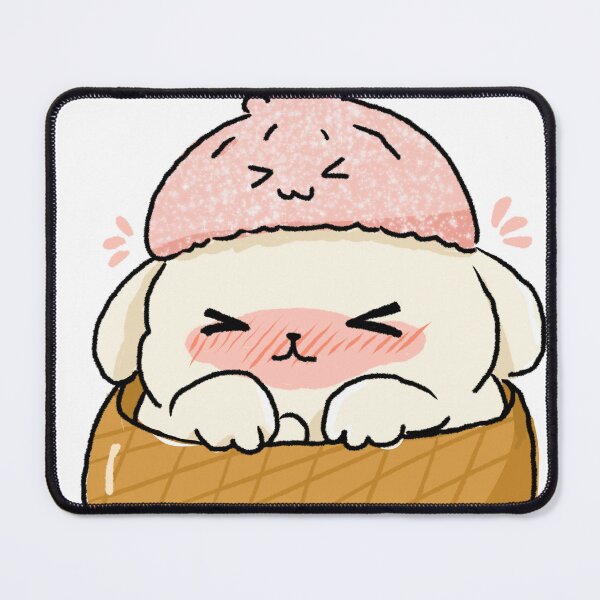 Item preview, Shy Bunny Dumpling Hat Sticker | Blushing Rabbit | Cute Awkward Animal Club designed and sold by chupichapa.